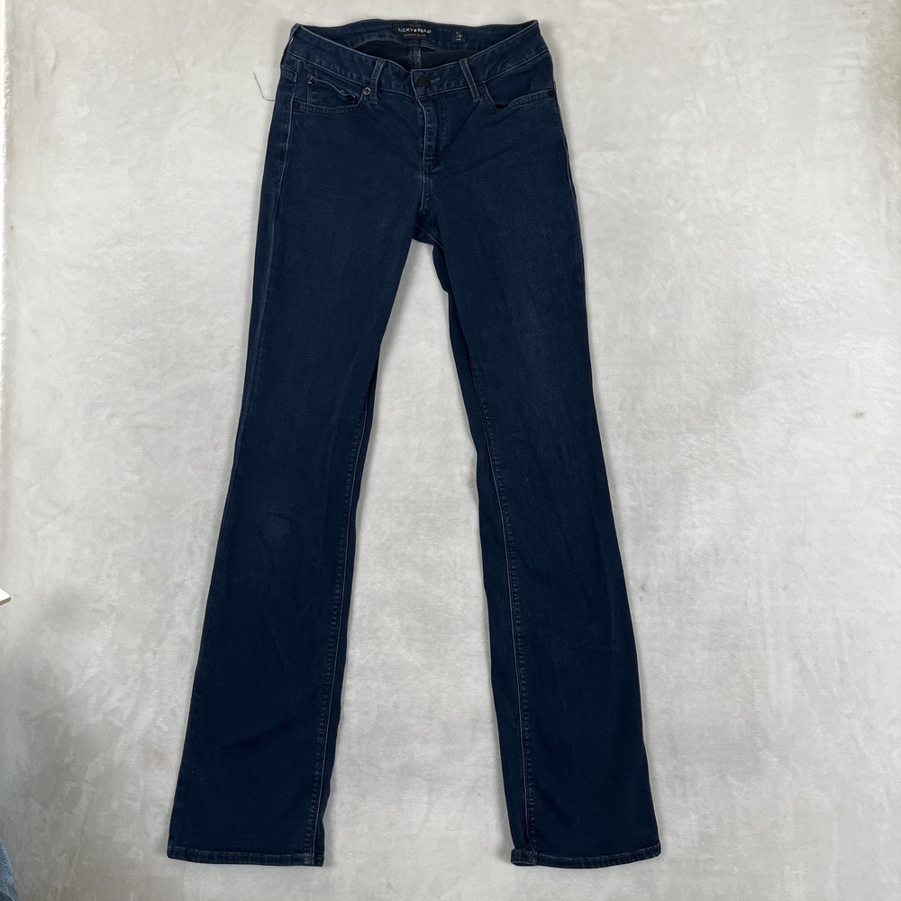 Lucky Brand Lolita Boot Jeans Womens 4/27 Long Blue Dark Wash Stretch Denim